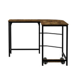 Artiss Computer Desk L-Shape CPU Stand Brown 147cm