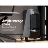 Artiss Computer Desk L-Shape CPU Stand Brown 147cm