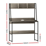 Artiss Computer Desk Bookshelf Storage Grey 100cm