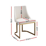 Isobel Set of 2 Dining Chairs Linen Fabric -  Beige