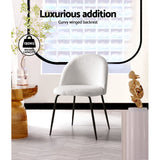 Addison Set of 2 Dining Chairs Sherpa Boucle - White