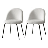 Addison Set of 2 Dining Chairs Sherpa Boucle - White
