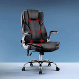 Artiss 8 Point Massage Office Chair Pu Leather Black
