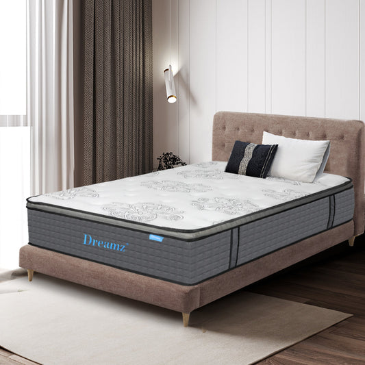 Placid Bed & Mattress Package with 35cm Mattress - Black & Wood Double