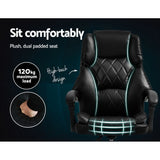 Artiss Executive Office Chair Leather Recliner Black