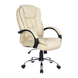Artiss Executive Office Chair Leather Tilt Beige