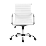 Artiss Office Chair Conference Chairs Pu Leather Mid Back White