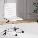 Artiss Office Chair Conference Chairs Pu Leather Low Back White