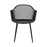 Gerald Set of 4 Outdoor Dining Chairs PP Lounge Chair Patio Furniture Garden - Black