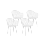 Gerald Outdoor Dining Chairs PP Lounge Chair Patio Furniture Garden Set of 4 - White
