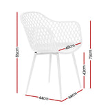 Gerald Outdoor Dining Chairs PP Lounge Chair Patio Furniture Garden Set of 4 - White