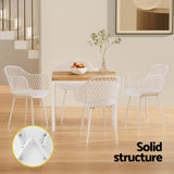 Gerald Outdoor Dining Chairs PP Lounge Chair Patio Furniture Garden Set of 4 - White
