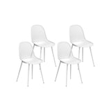 Henry Lounge Chair Patio Garden Furniture Set 4 Outdoor Dining Chairs - White
