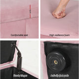 Storage Ottoman Blanket Box 103cm Velvet - Pink