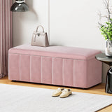 Storage Ottoman Blanket Box 103cm Velvet - Pink