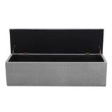 Storage Ottoman Blanket Box Grey LARGE Fabric Rest Chest Toy Foot Stool