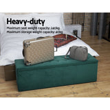 Storage Ottoman Blanket Box Velvet Foot Stool Rest Chest Couch Green