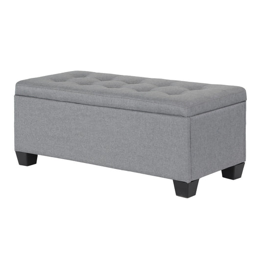 Large Fabric Storage Ottoman - Grey