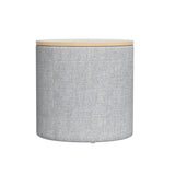 Storage Ottoman Blanket Box 40cm Linen Round - Grey