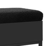 110cm Storage Ottoman Blanket Box Bouclé Shelf - Black