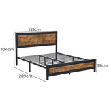 Balmy Bed & Mattress Package with 34cm Mattress - Black & Wood Queen