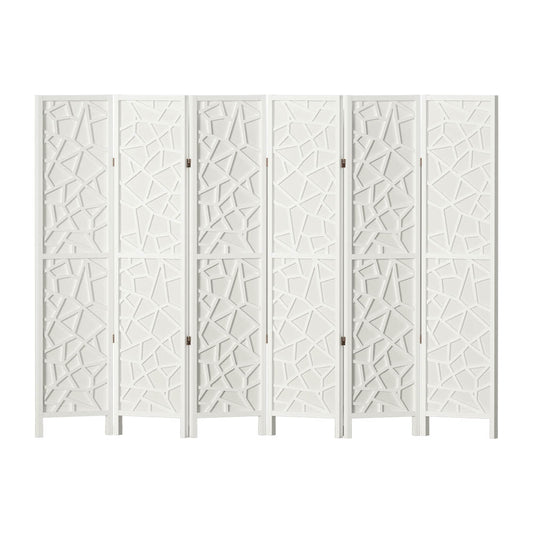 6 Panel Room Divider Screen 244x170cm - White