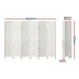 6 Panel Room Divider Screen 244x170cm - White