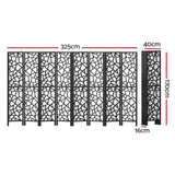 8 Panel Room Divider Screen 325x170cm - Black