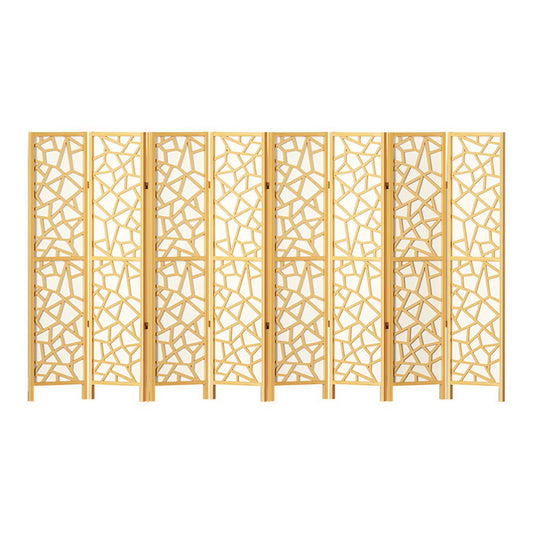 8 Panel Room Divider Screen 325x170cm - Natural