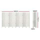 8 Panel Room Divider Screen 325x170cm - White