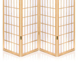 4 Panel Room Divider Screen 174x179cm - Natural