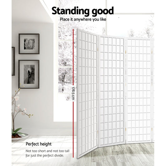 8 Panel Room Divider Screen 348x179cm - White