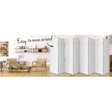 8 Panel Room Divider Screen 348x179cm - White