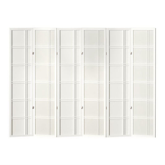 6 Panel Room Divider Screen 265x179cm - White