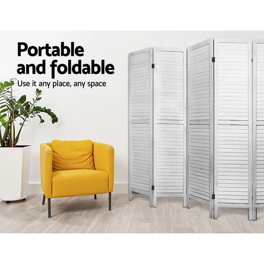 8 Panel Room Divider Screen 326x170cm - White