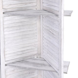 4 Panel Room Divider Screen 163x170cm Shelf - White