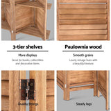 8 Panel Room Divider Screen 326x170cm Shelf - Oak