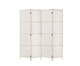 4 Panel Room Divider Screen 163x170cm Woven - White