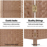 6 Panel Room Divider Screen 245x170cm Woven - Natural