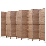 8 Panel Room Divider Screen 326x170cm Woven - Natural