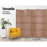 8 Panel Room Divider Screen 326x170cm Woven - Natural