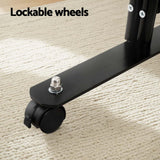 6 Panel Room Divider Screen 323cm Wheel Fabric - Black
