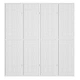 4 Panel Room Divider Screen 164x170cm Pegboard - White