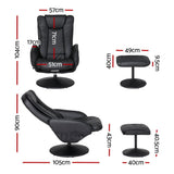 Daedalus Recliner Chair Ottoman Heated Massage - Black