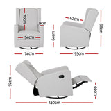 Stheno Recliner Armchair 360° Swivel - Grey