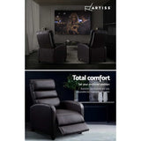 Achilles Luxury Recliner Chair Lounge Armchair Leather Cover - Brown