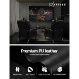 Freya Recliner Chair Armchair Lounge Leather - Black