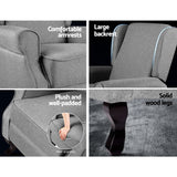 Eros Recliner Chair Luxury Lounge Armchair Single Couch Fabric - Grey