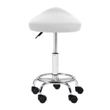 Salon Stool Saddle Swivel Chair White
