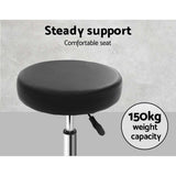 Set of 2 Salon Stool Round Swivel Chair Black